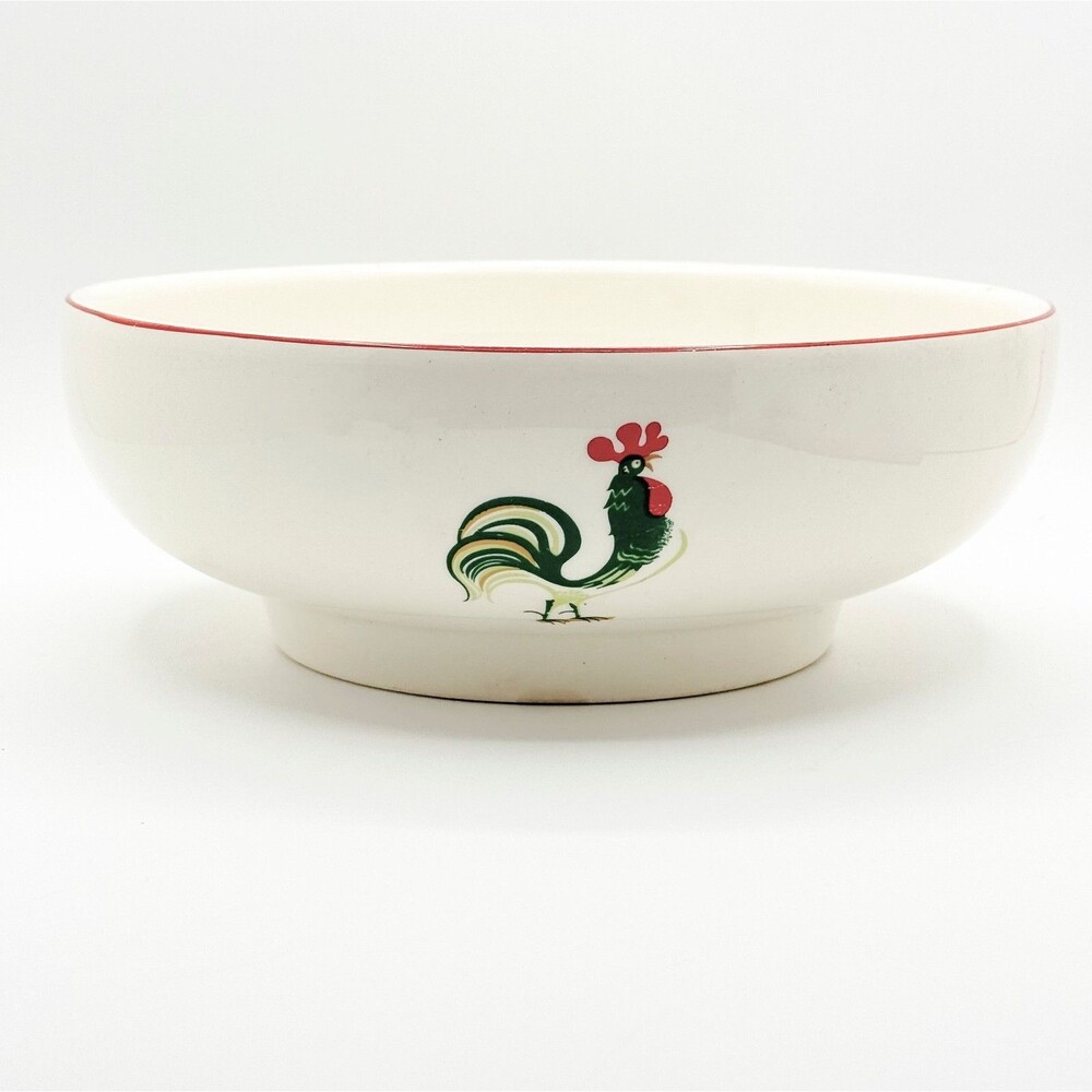 Paden City Pottery Provincial Rooster 10" Serving Bowl Vintage MCM Ceramic